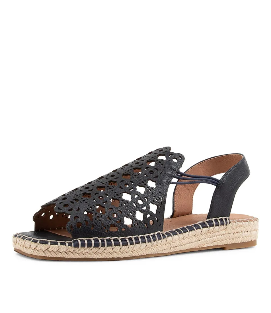 SUPERSOFT Precho Navy Leather Espadrilles