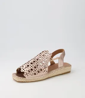 SUPERSOFT Precho Rose Gold Leather Espadrilles