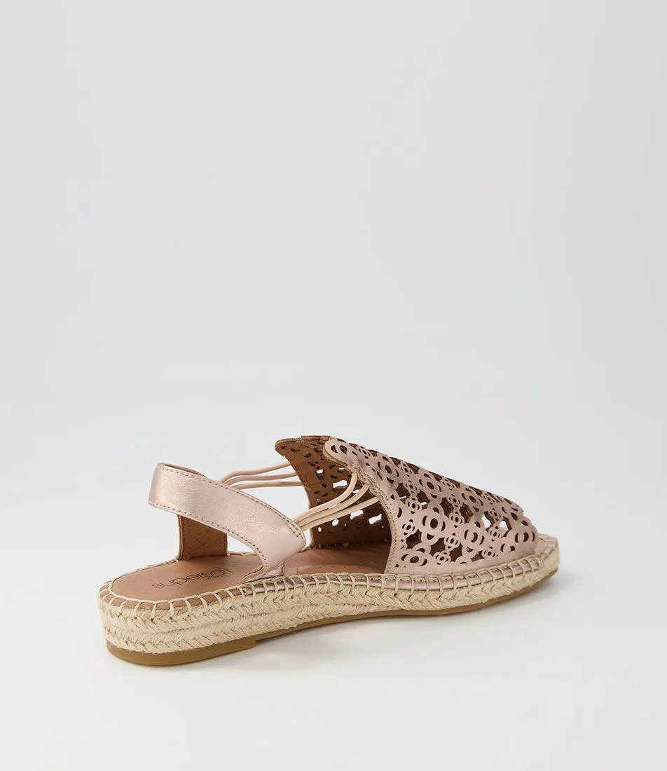 SUPERSOFT Precho Rose Gold Leather Espadrilles