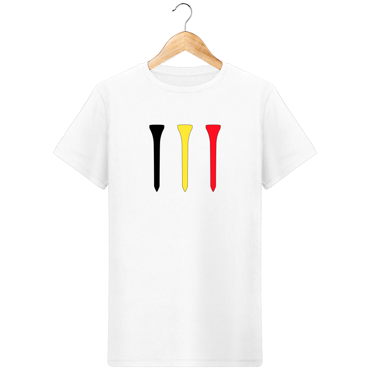 T-Shirt en coton bio TEES NOIR JAUNE ROUGE Belgique