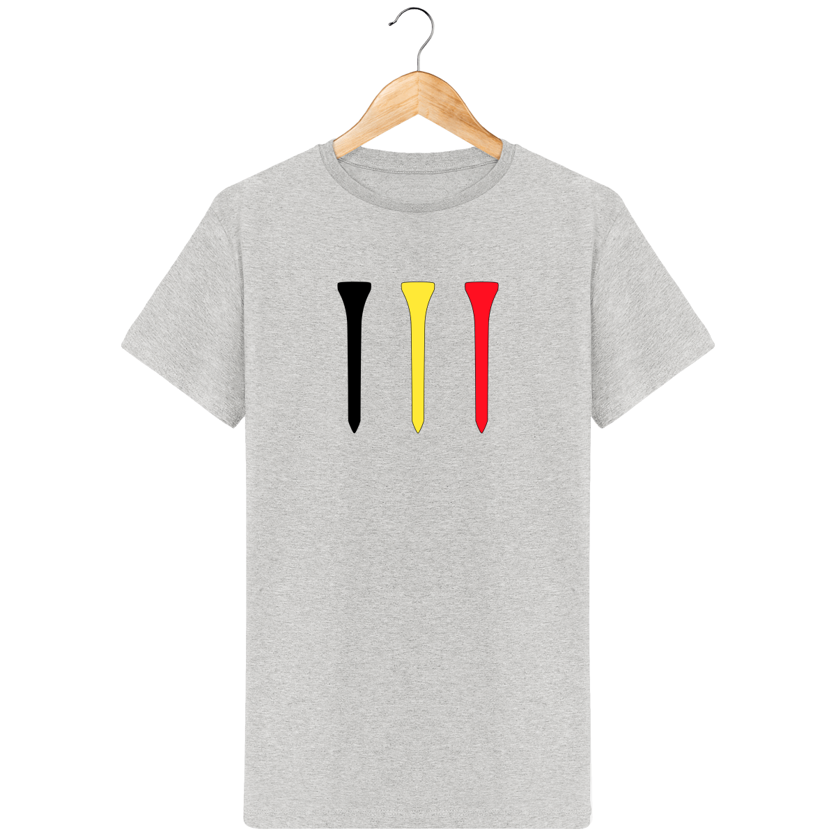 T-Shirt en coton bio TEES NOIR JAUNE ROUGE Belgique