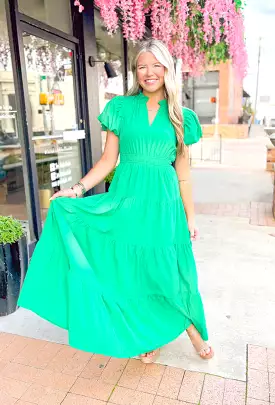 Take It To Heart Midi Dress in Green