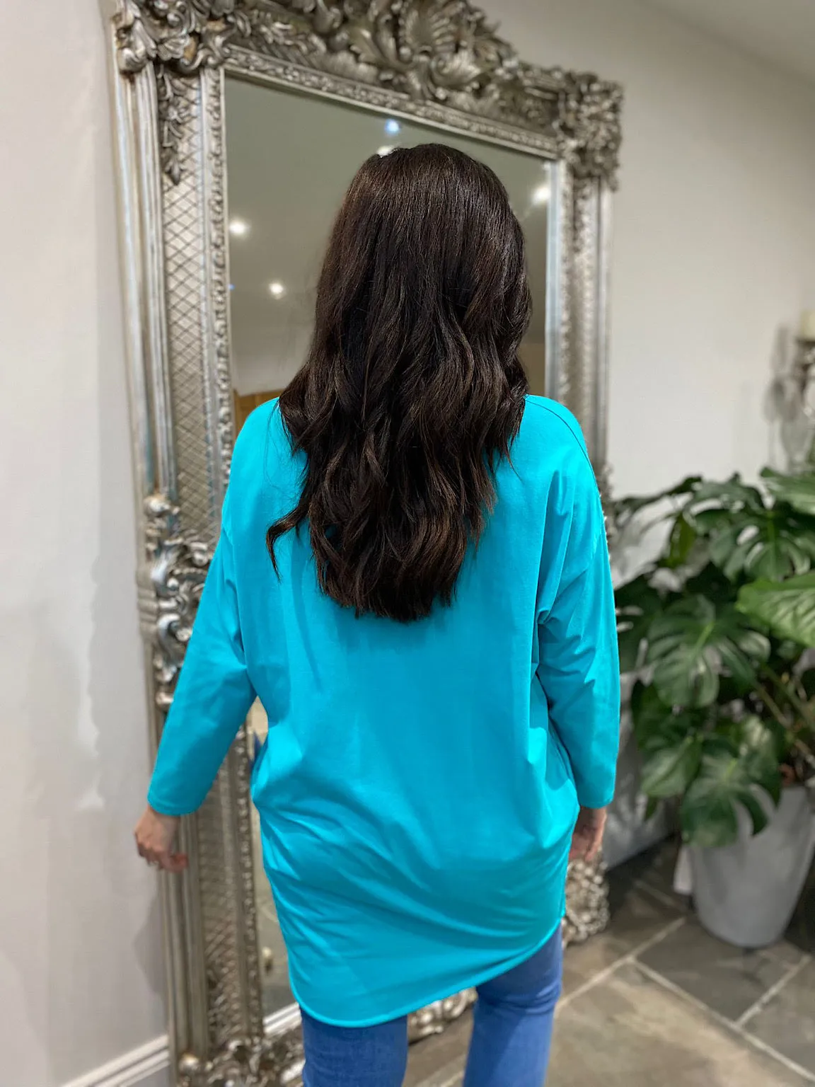 Teal Two Pocket Longline Top Jenna