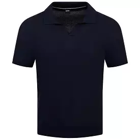 Tempio Regular Fit Knitted Polo Dark Blue - SU24