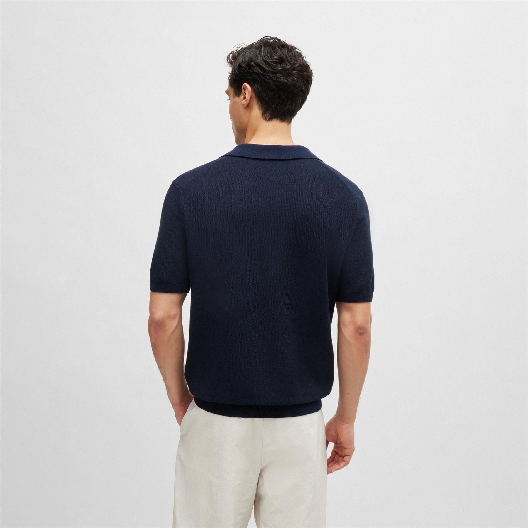 Tempio Regular Fit Knitted Polo Dark Blue - SU24