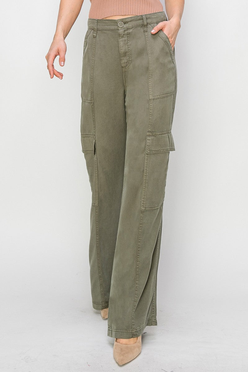 Tencel Wide Leg Cargo Pant