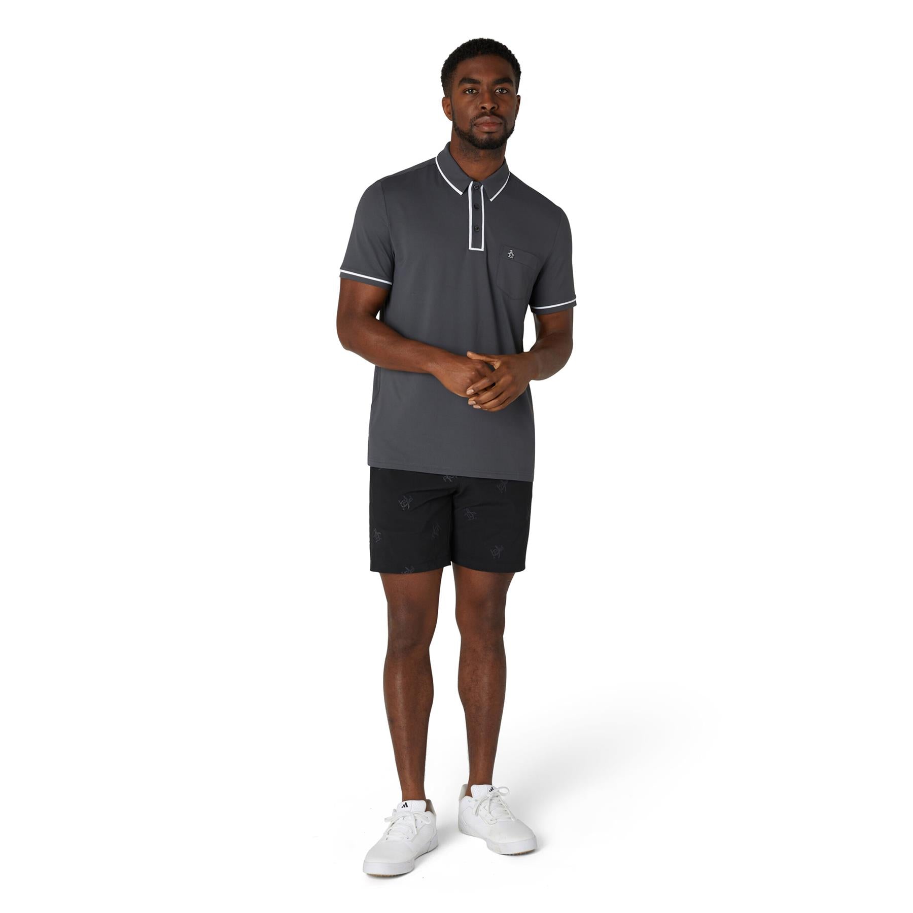 The Technical Earl Nylon Stretch Polo Asphalt Grey - SS24