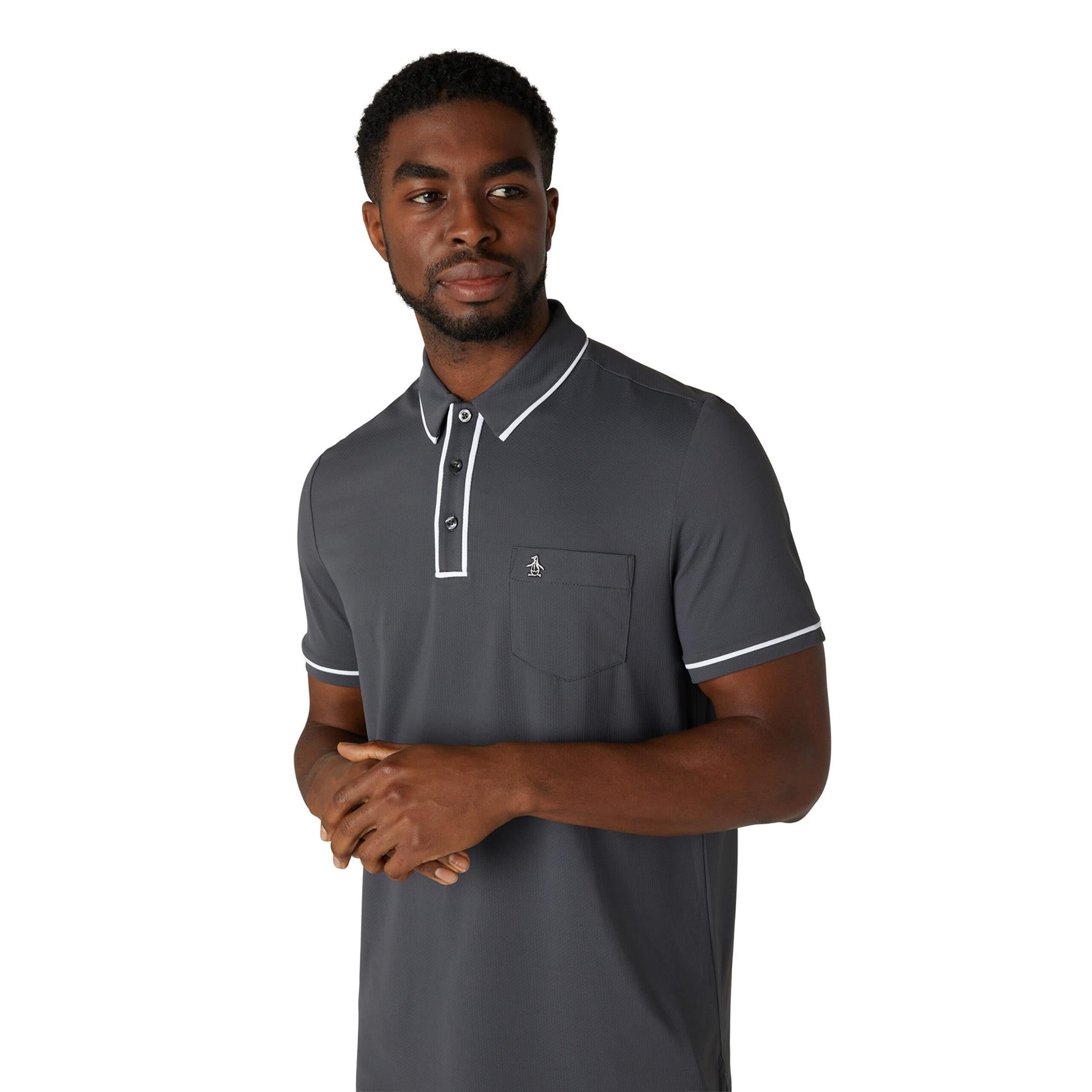 The Technical Earl Nylon Stretch Polo Asphalt Grey - SS24