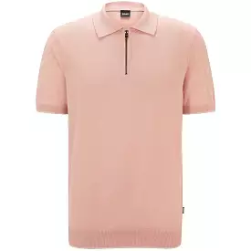 Trieste Regular Fit Linen Polo Open Pink - SU24