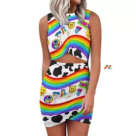 Trippy Navel-Baring Rave Dress