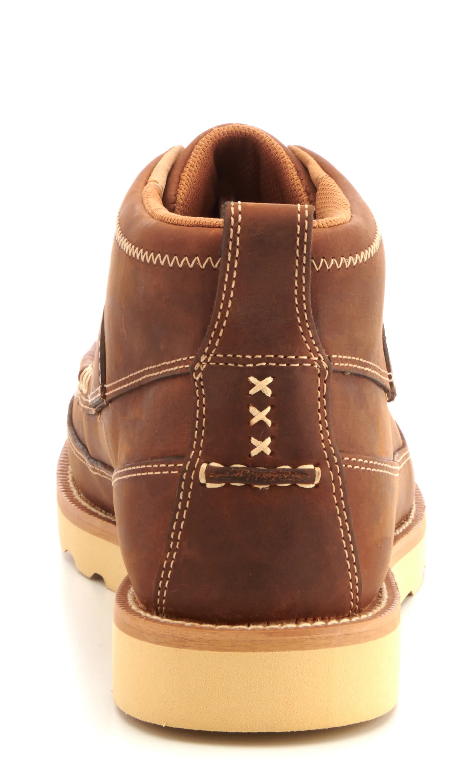 Twisted X Men's Brown with Woven Insert Crepe Wedge Lace Up Casual Shoe