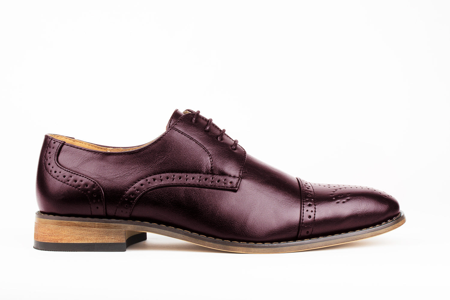 UV Signature Men's Cap Toe Brogue Lace-up Dress Shoes