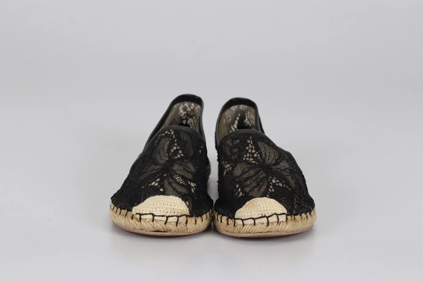 VALENTINO GARAVANI LACE AND LEATHER ESPADRILLES EU 38 UK 5 US 8