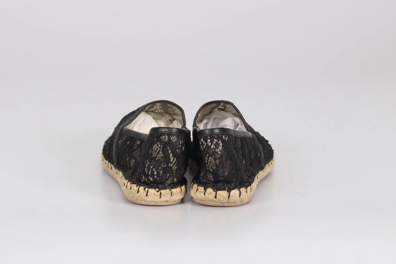 VALENTINO GARAVANI LACE AND LEATHER ESPADRILLES EU 38 UK 5 US 8