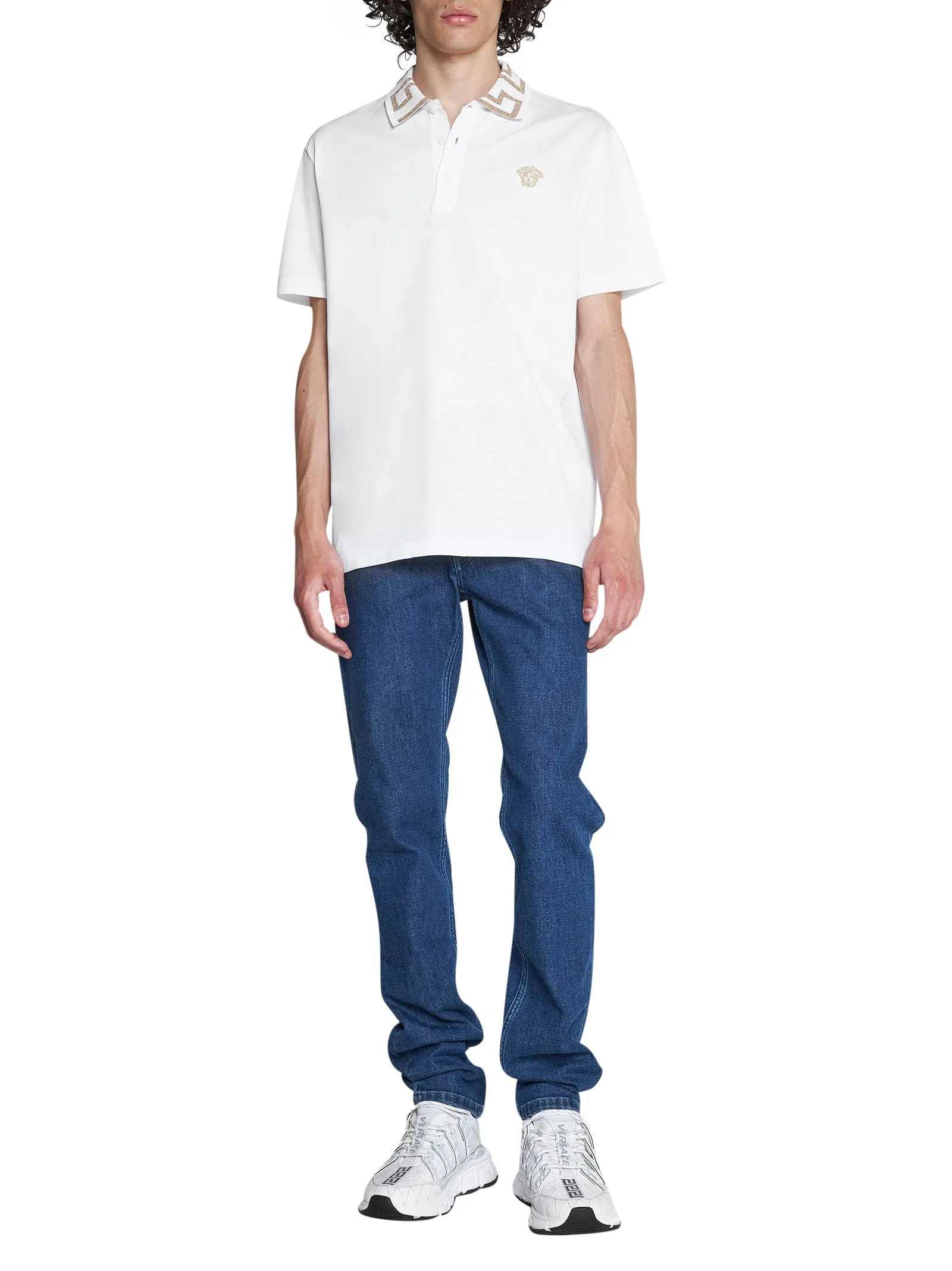 Versace Greca Short Sleeved Polo Shirt