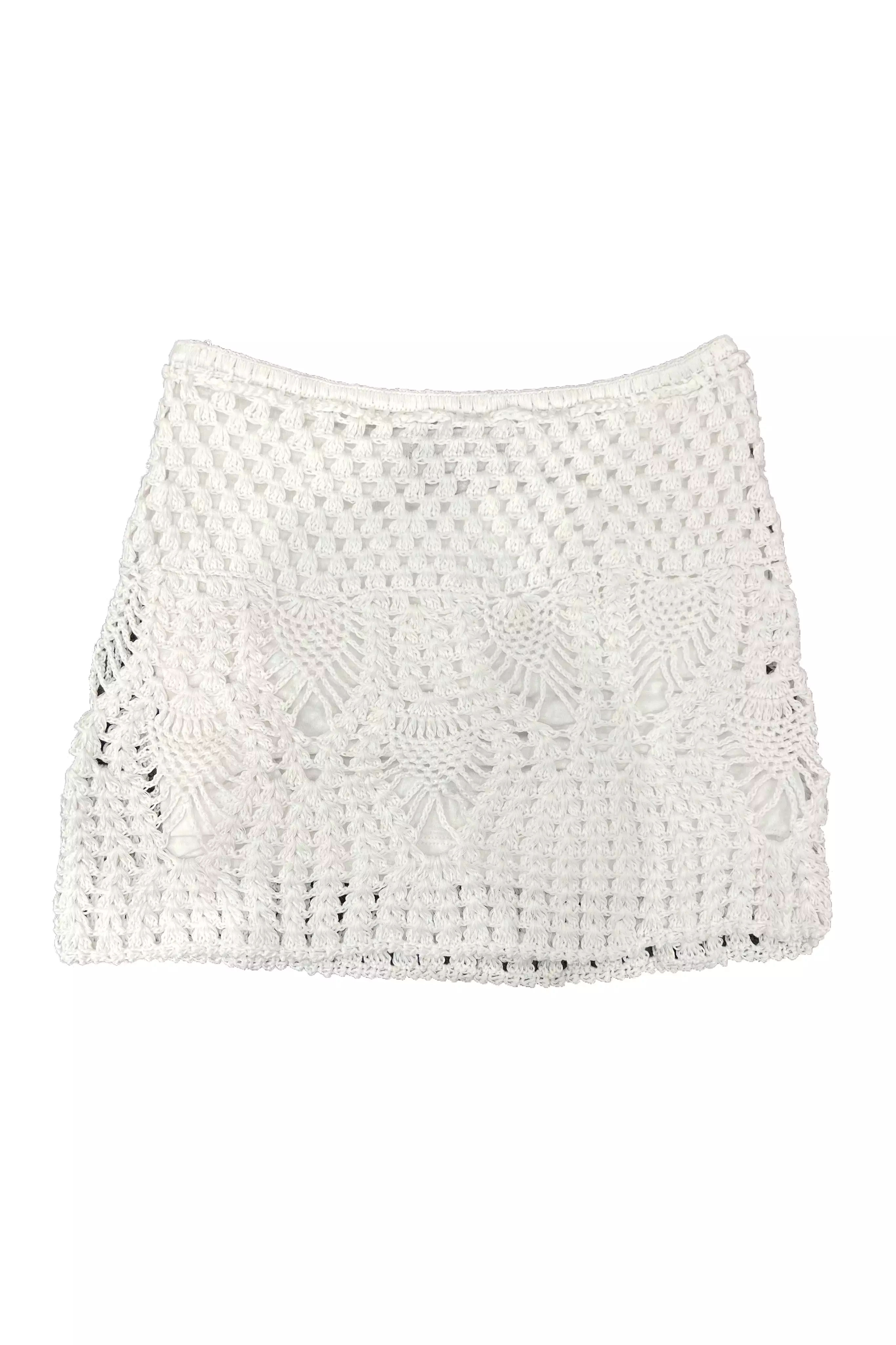 White Crochet Skirt