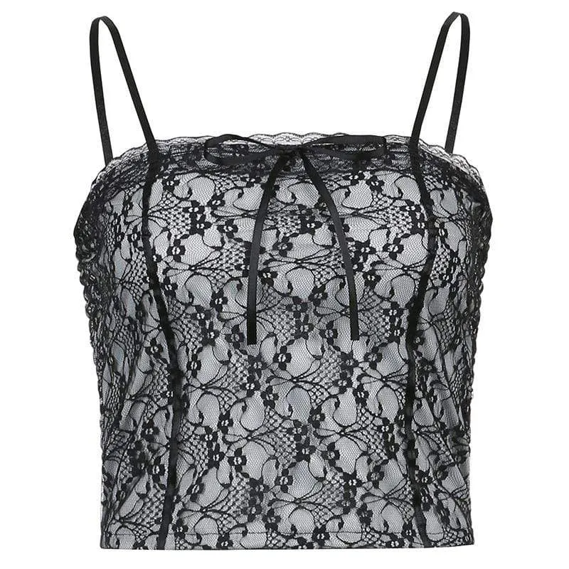 Women's Goth Lace Crop Tops