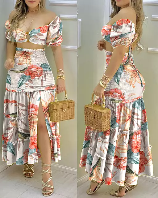 Women's Long Skirt Suit, 2022 for Summer Vacation